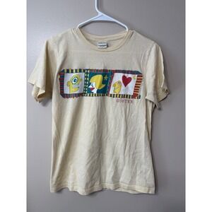 Unisex‎ Small Vintage Guster Band Tee Organic Cotton Heart Abstract Art